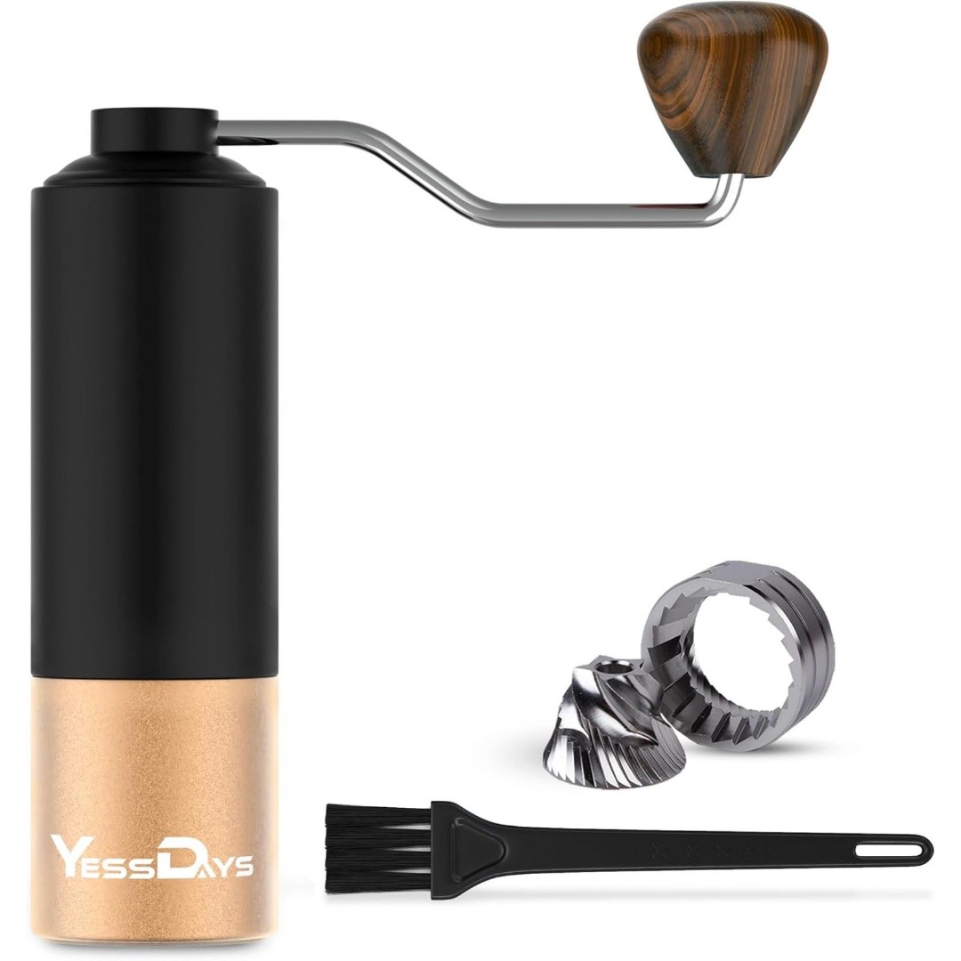 YESSDAYS Manual Coffee Grinder - Premium Stainless Steel Manual Coffee Burr with
