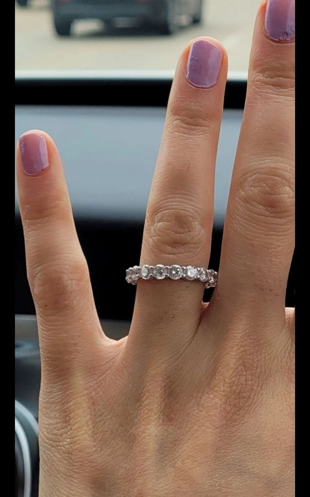 Round cut Infinity Diamond Wedding band