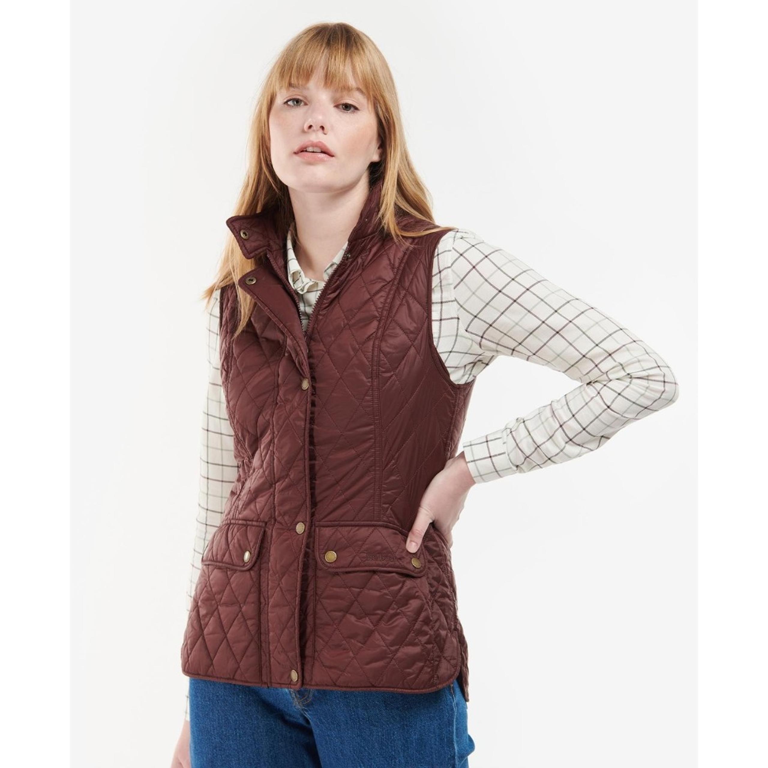Barbour Weste Otterburn Full Zip Quilted Vest, Windsor (Burgundy), Size 6