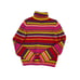Vintage Multi Color Stripe Chunky Turtleneck Sweater Womens Small