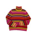 Vintage Multi Color Stripe Chunky Turtleneck Sweater Womens Small