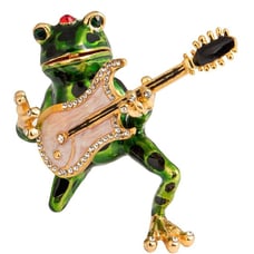 Frog Trinket Box Hand Painted Enameled With Rhinestones New in Box