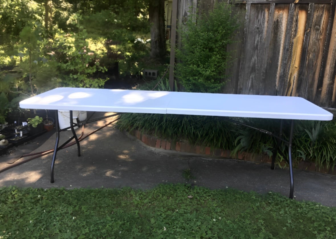 8-Ft Weatherproof Foldable Catering & Camping Table (Set of 2) **Brand New**