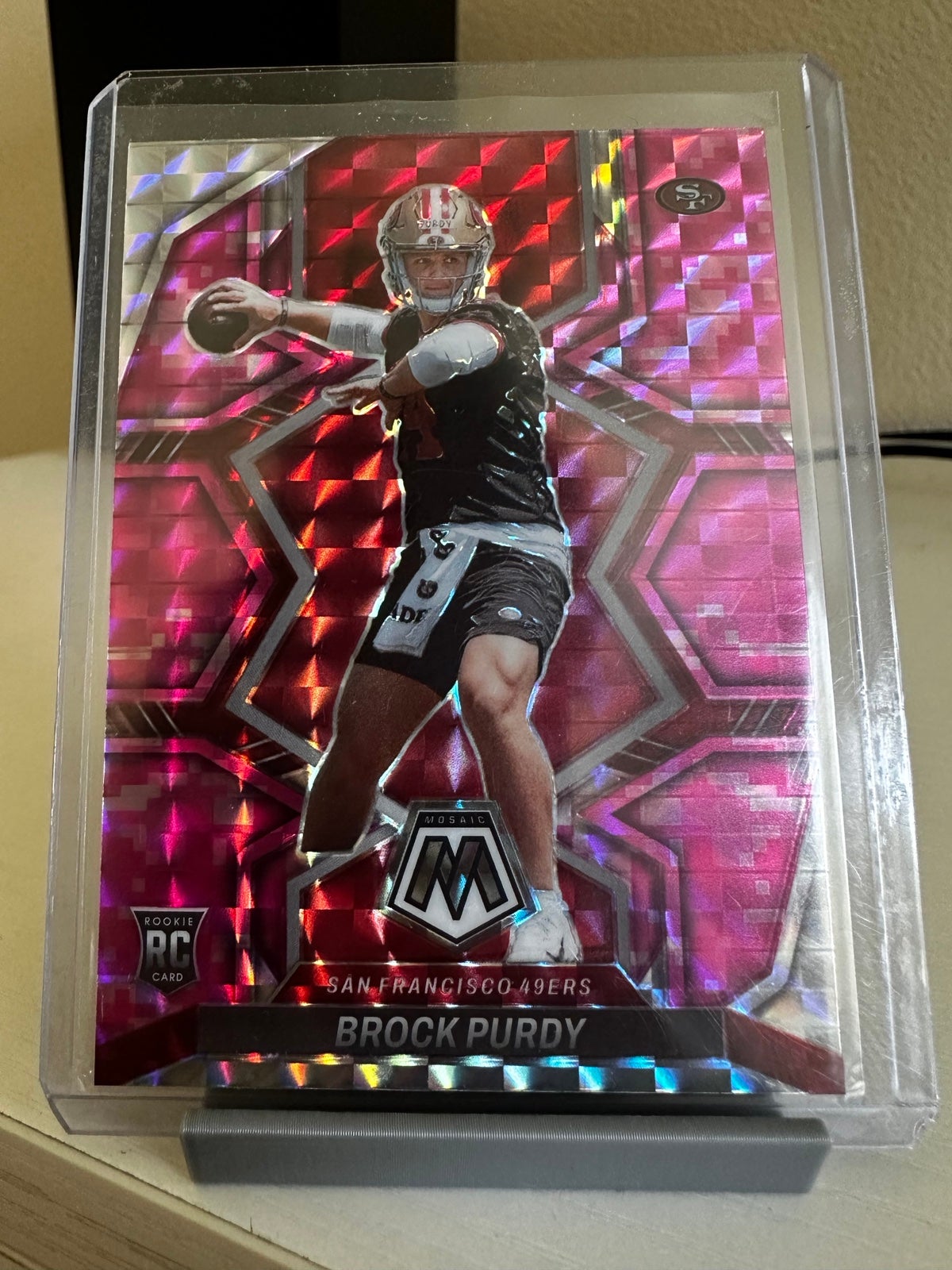 2022 BROCK PURDY PANINI PRIZM MOSAIC PINK CAMO RC