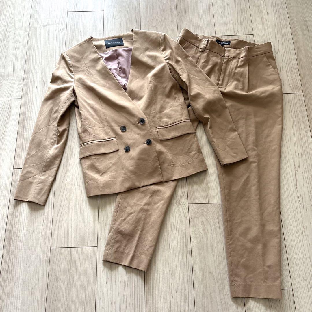 Green Label Relaxing Kachi-Rira No-Lapel Double Jacket Set-up