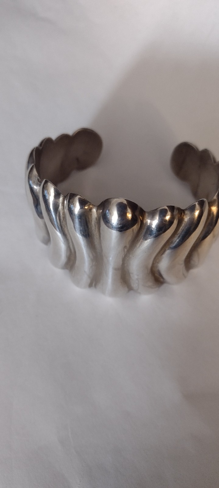 Vintage Taxco Ballestero sterling silver wide cuff bracelet