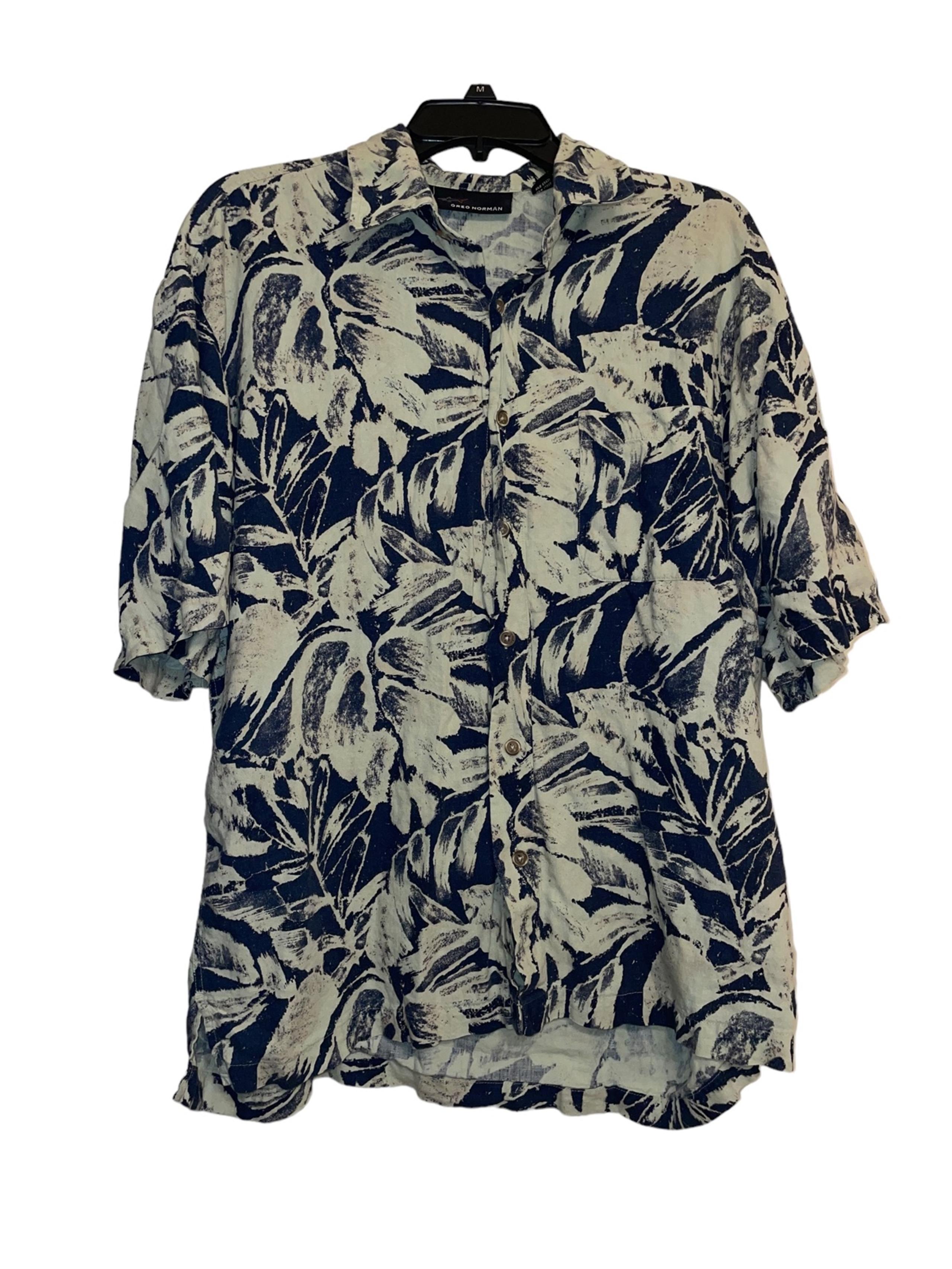 Greg Norman Mens M Hawaiian Short Sleeve Button Down Shirt
