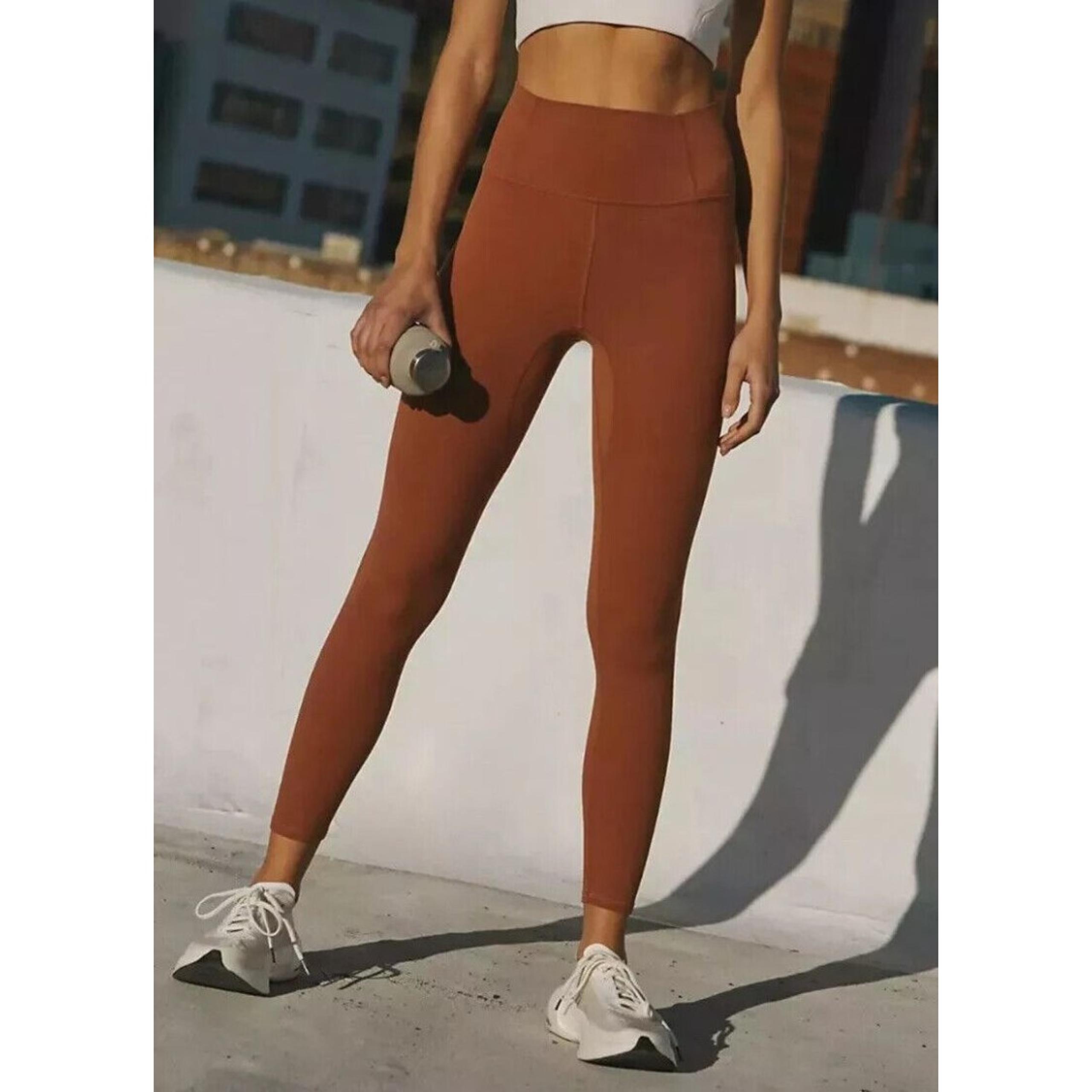 Free People Movement Medium Never Better 7/8 High Rise Legging Antique Brown NEW