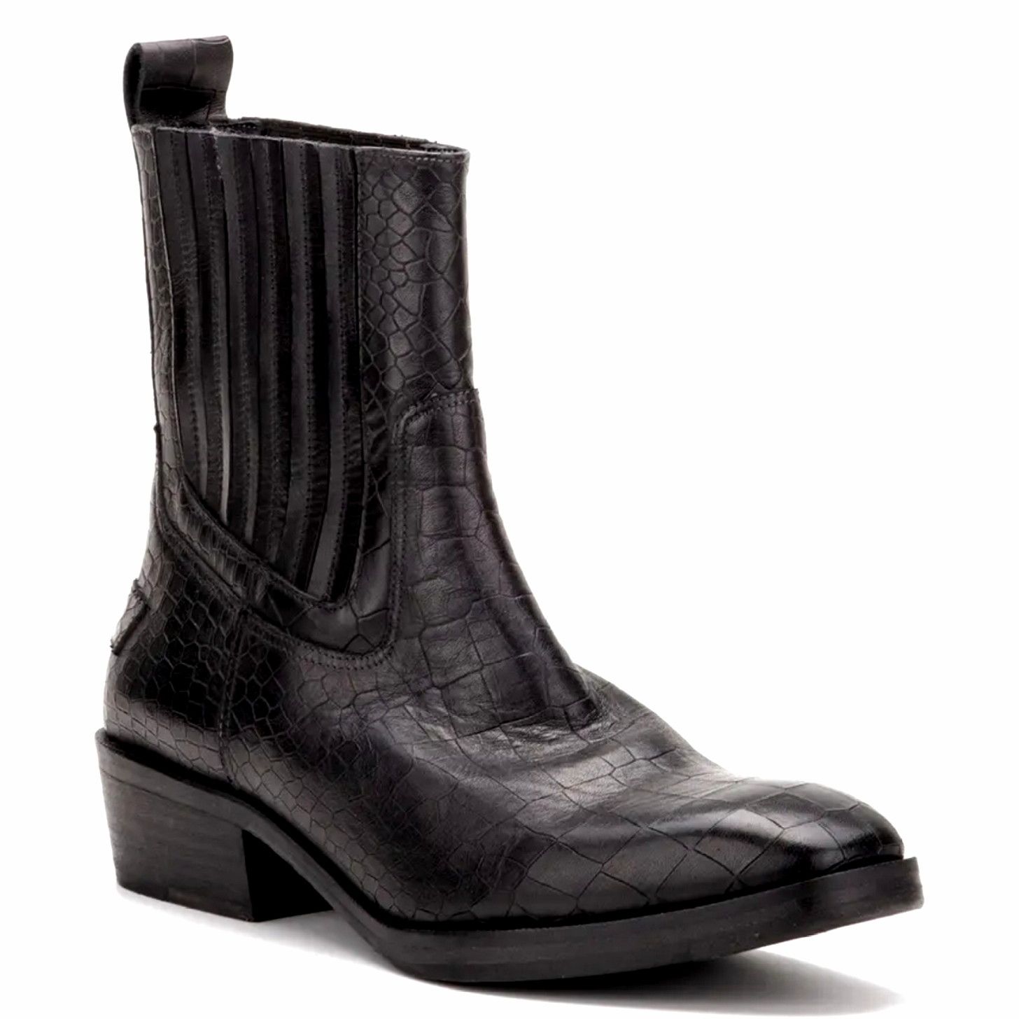 VINTAGE FOUNDRY Main Croc Embossed Leather Boot Womens size 7