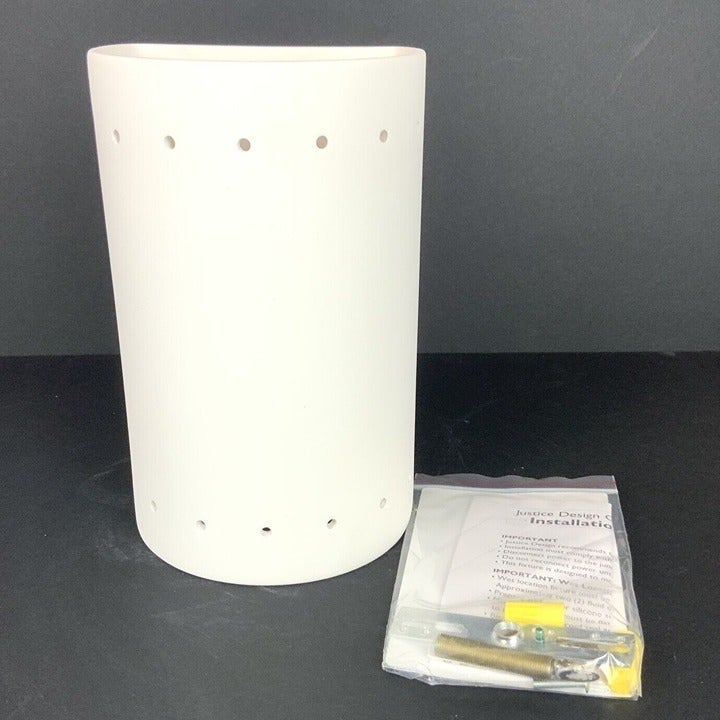 Justice Design Group Ceramic Perforated Small Cylinder Wall Sconce CER-0995