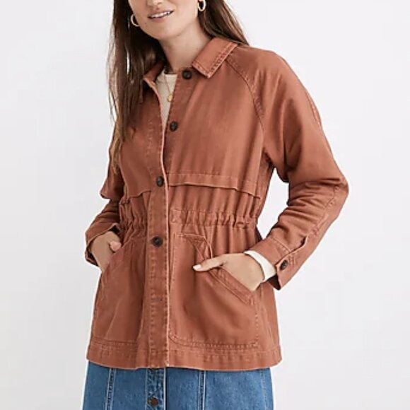MADEWELL Ashgrove Chore Jacket Warm Umber Denim Utility Cargo size S Boho Casual