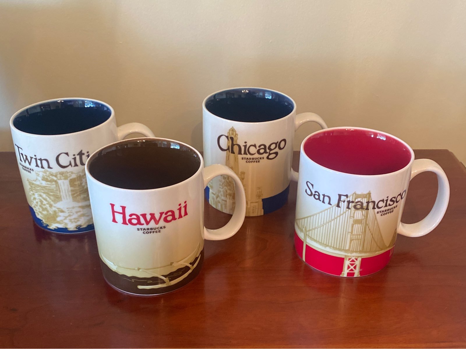 4 Starbucks collectors series mugs
