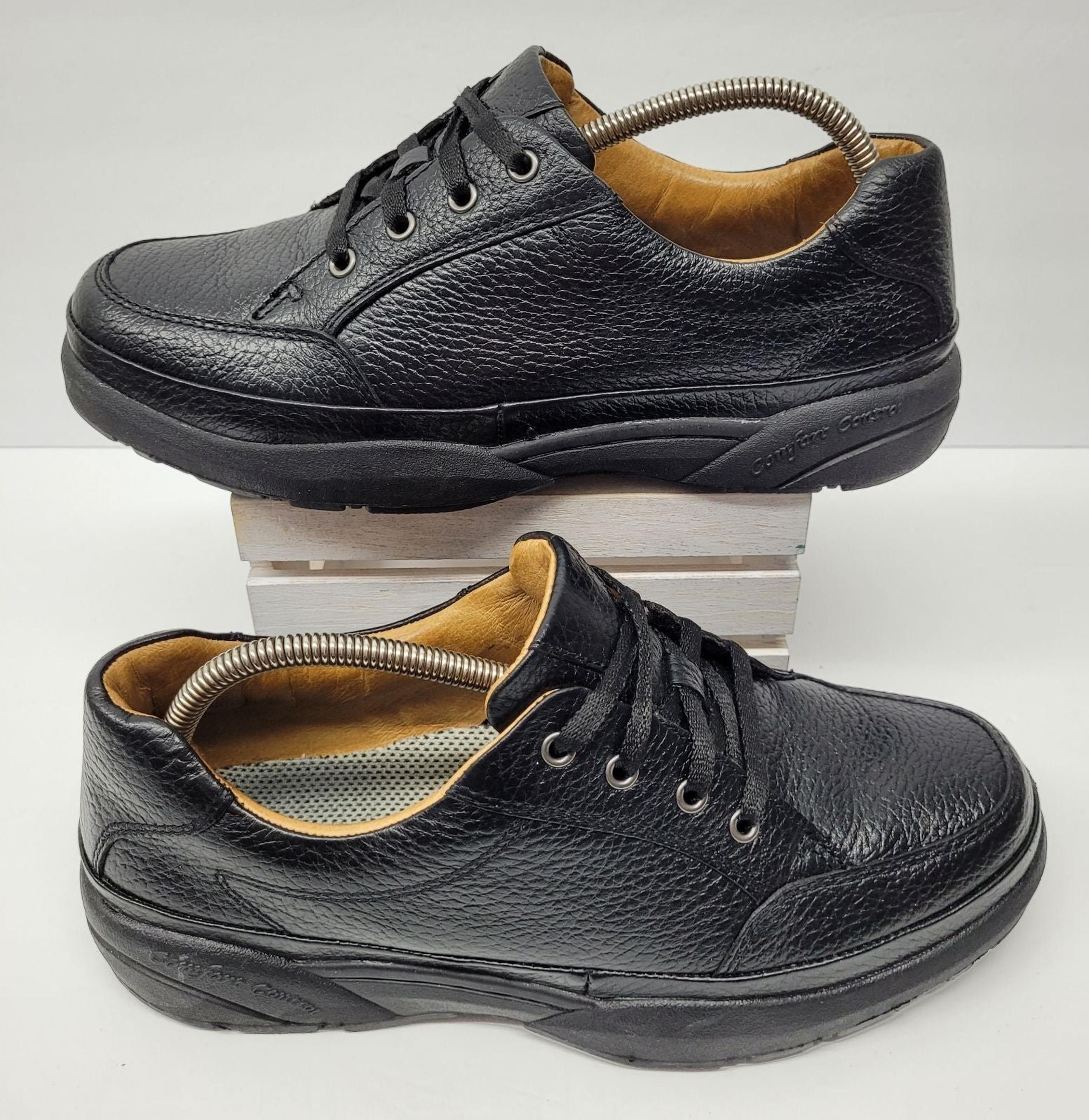 DR COMFORT Justin Men's Size 8 Wide Black Leather Shoes