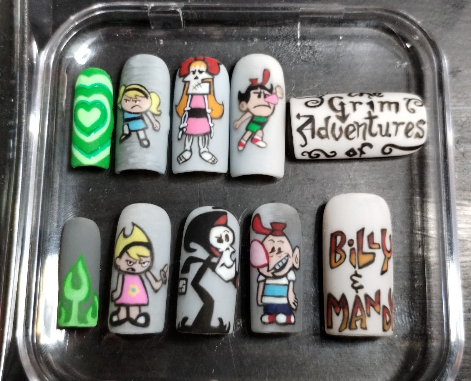 Halloween Grim Adventures of Billy & Mandy PowerPuff Girl Nails