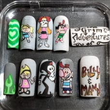 Halloween Grim Adventures of Billy & Mandy PowerPuff Girl Nails