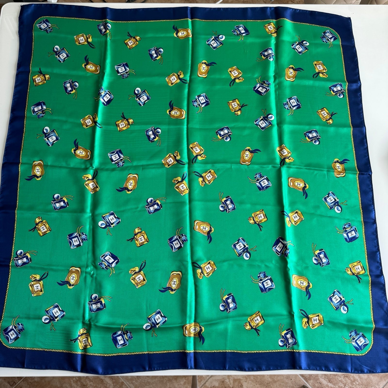 Authentic CHANEL Perfume Print Scarf