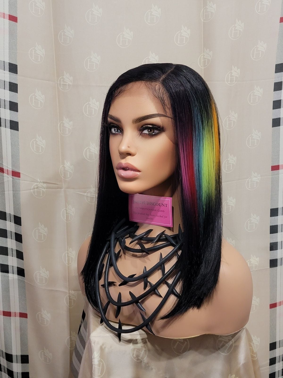 Celebrity wowfactor rainbow bob lace wig