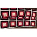 Granny Square Afghan Blanket Vintage Crochet Handmade 57 x 69 Red White Blue
