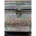 Vtg Woven Wicker Lidded Latch Wood Storage Basket Box