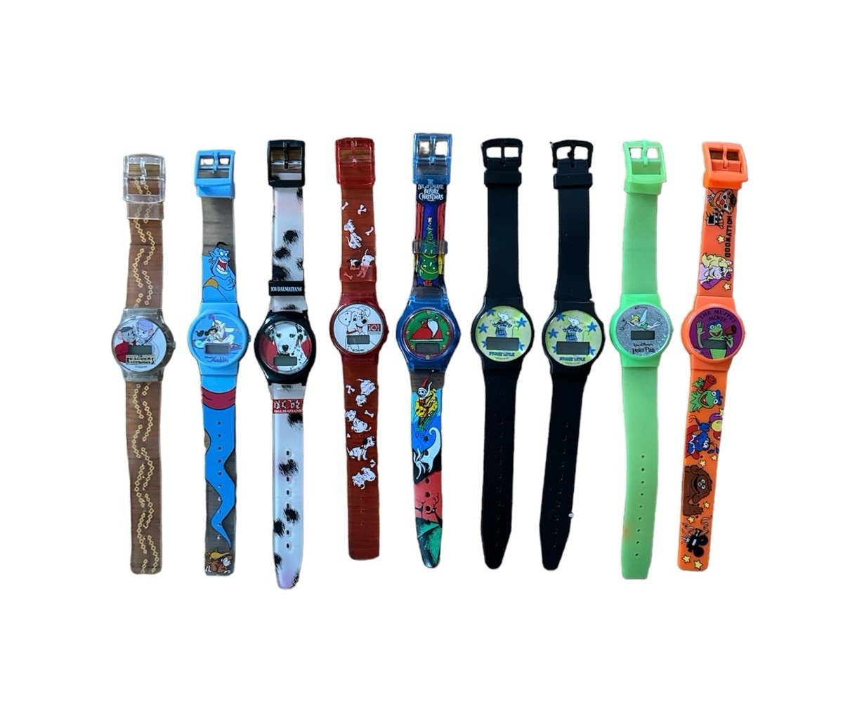 Vintage Disney Digital Watches Lot of 9