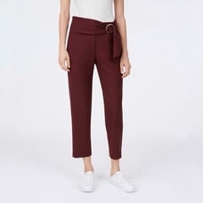 Club Monaco Cropped Lilia Pant in Burgundy Size 2