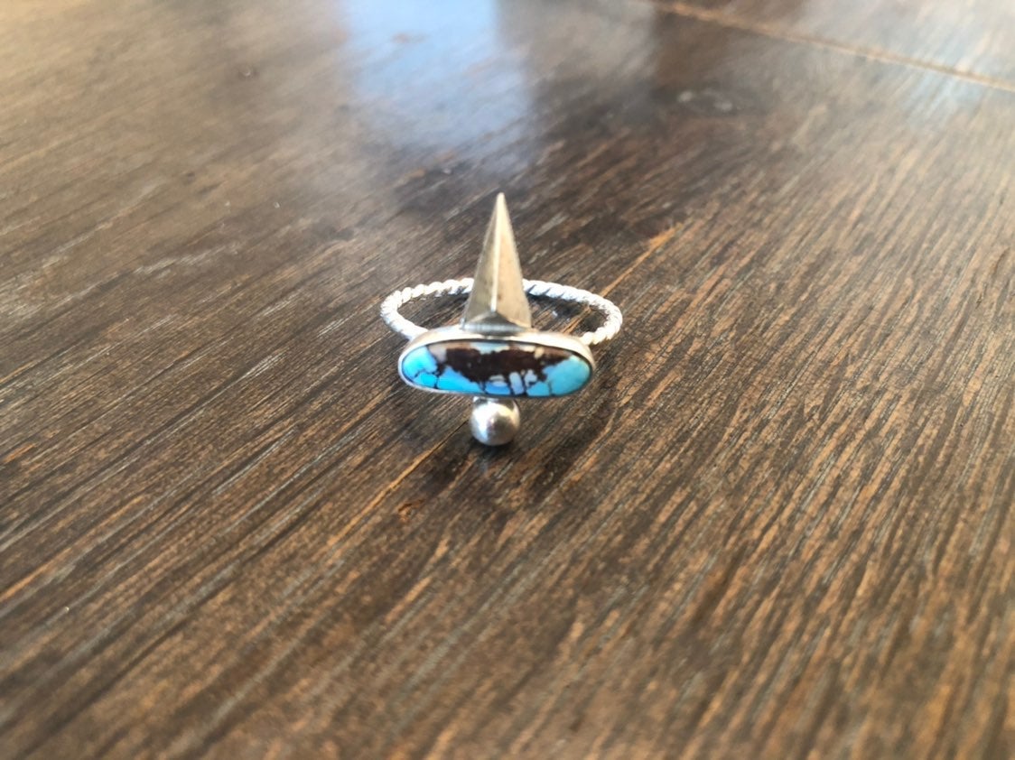 Golden Hills Turquoise Boho Ring Sz 8.5