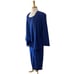 Leslie Belle 90s Vintage 3pc Set Cardigan Top Skirt Royal Blue Womens 12