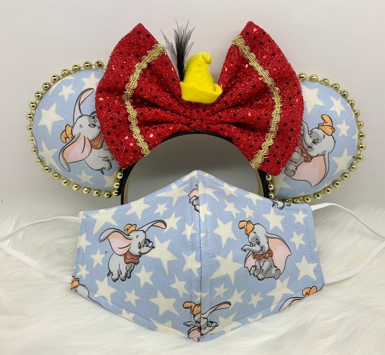 Minnie Mouse ears and mask adult set