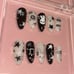 Handmade Black and White Miffy Coquette Press On Nails