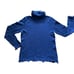 MAGASCHONI 198 Cashmere Navy Blue Fringe Hem Turtleneck Sweater