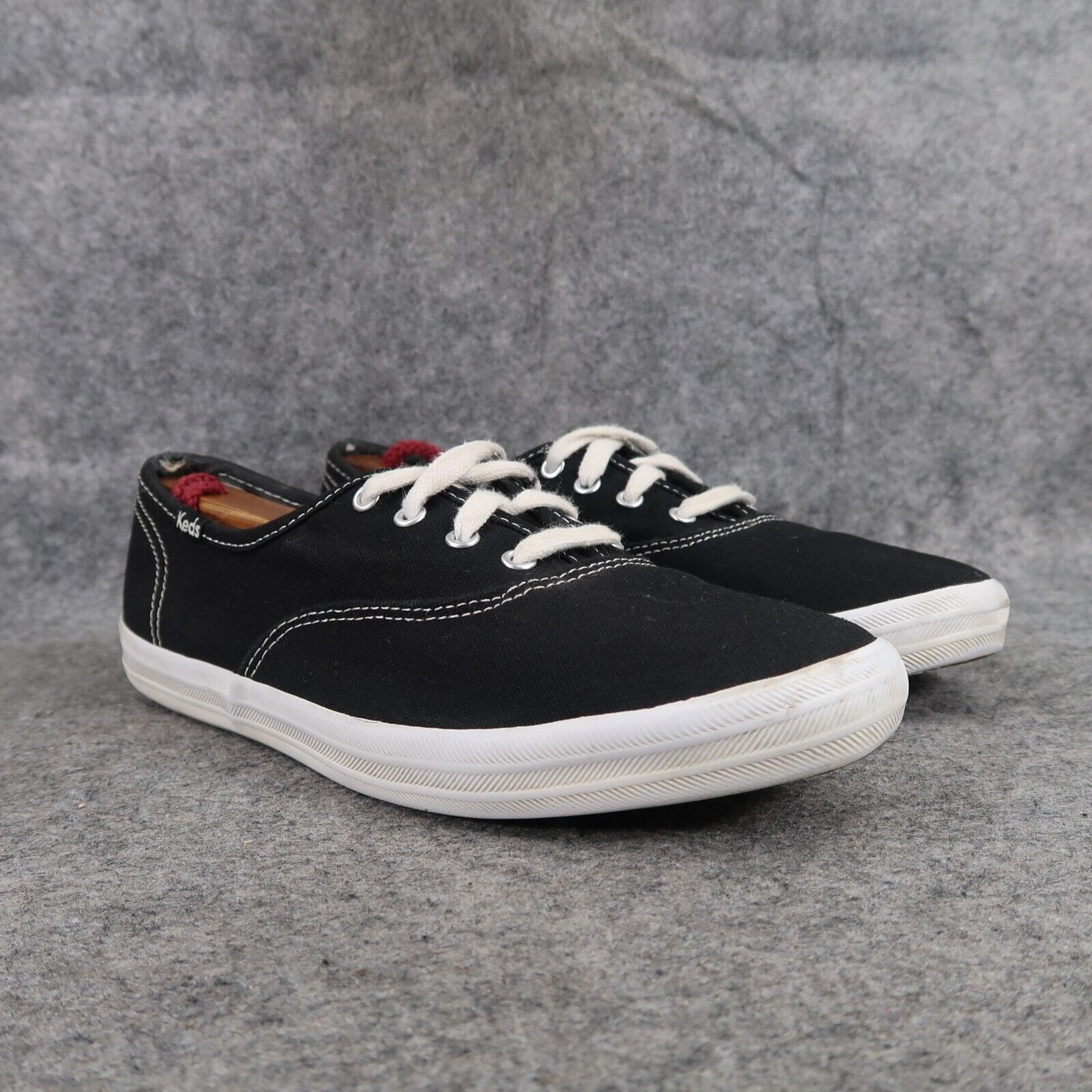 Keds Shoes Womens 7 Sneakers Casual Trainers Champion Canvas Black Lace Up Flat