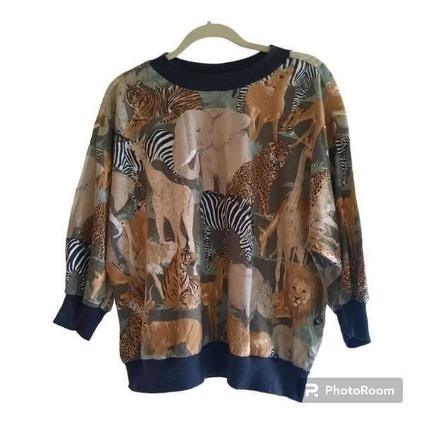 80's Rachie Safari Dolman Short Sleeve Sweatshirt