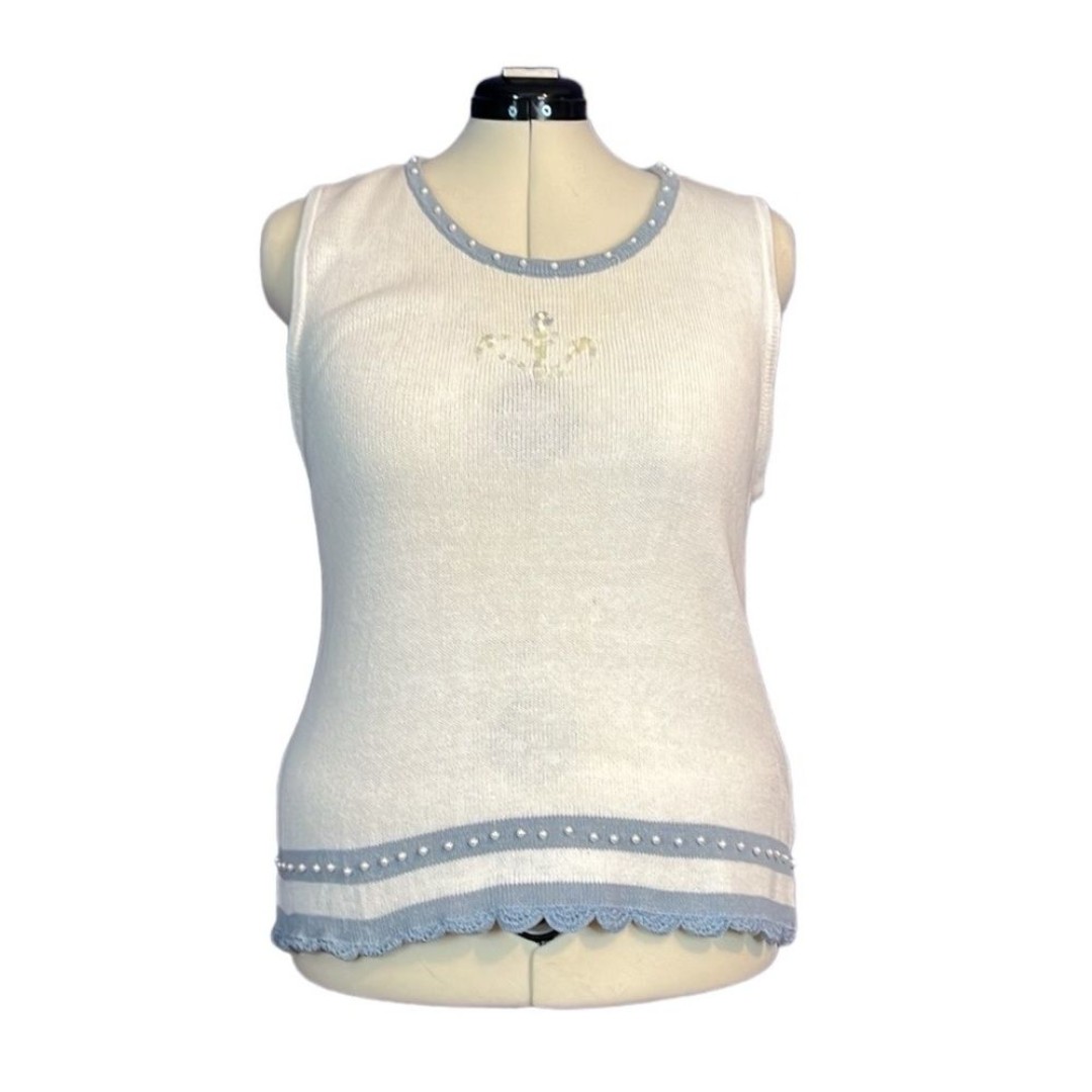 Vintage Storybook Knits It's A Shore Thing Sequin Anchor Sweater Tank