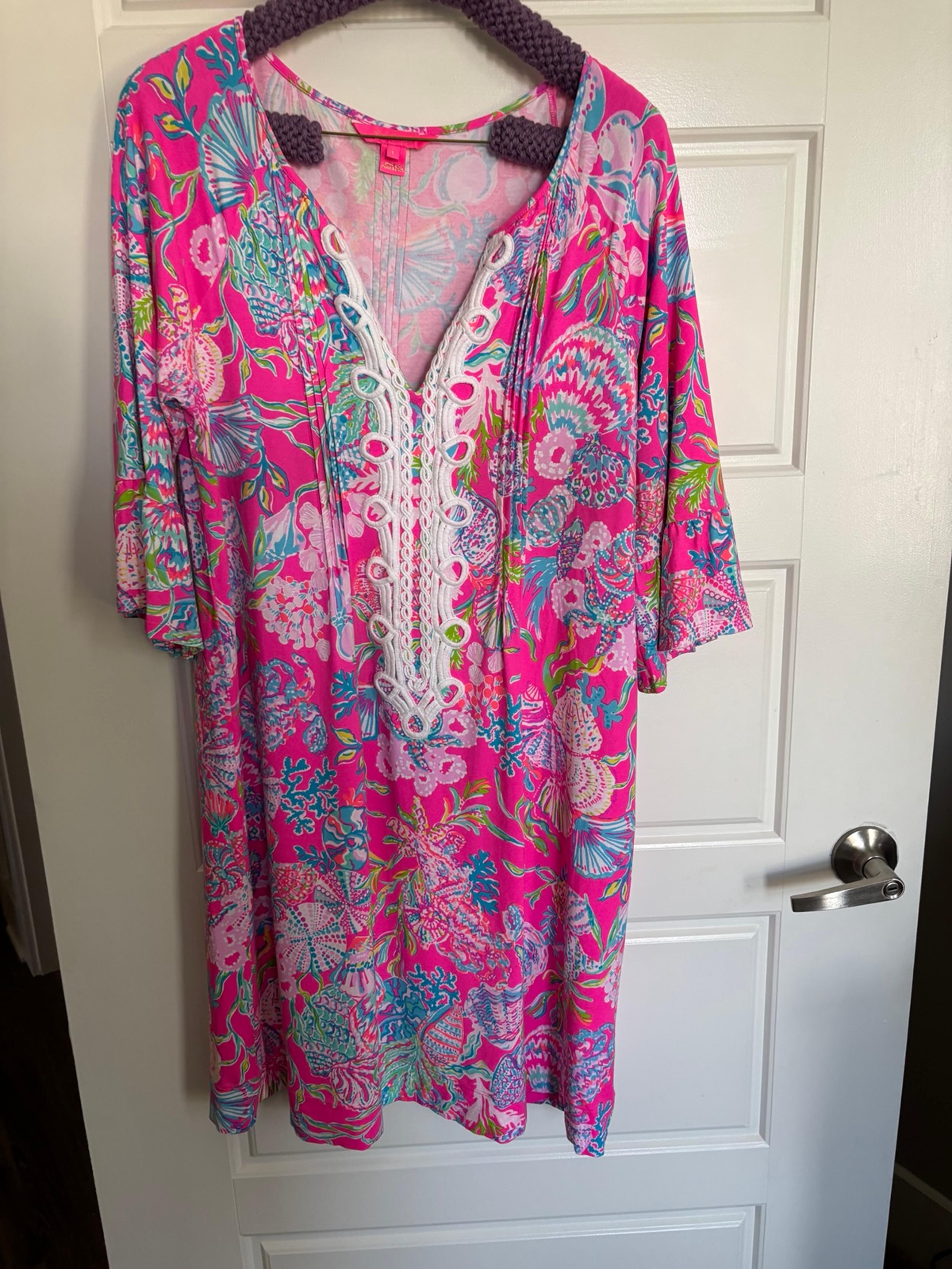 EUC Lilly Pulitzer Krysta Dress in Shell Me Something Good SZ L