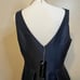 NORDSTROM ALFRED SUNG 16R Midnight Blue Satin V-Neck High/Low Gown RETAILS 231