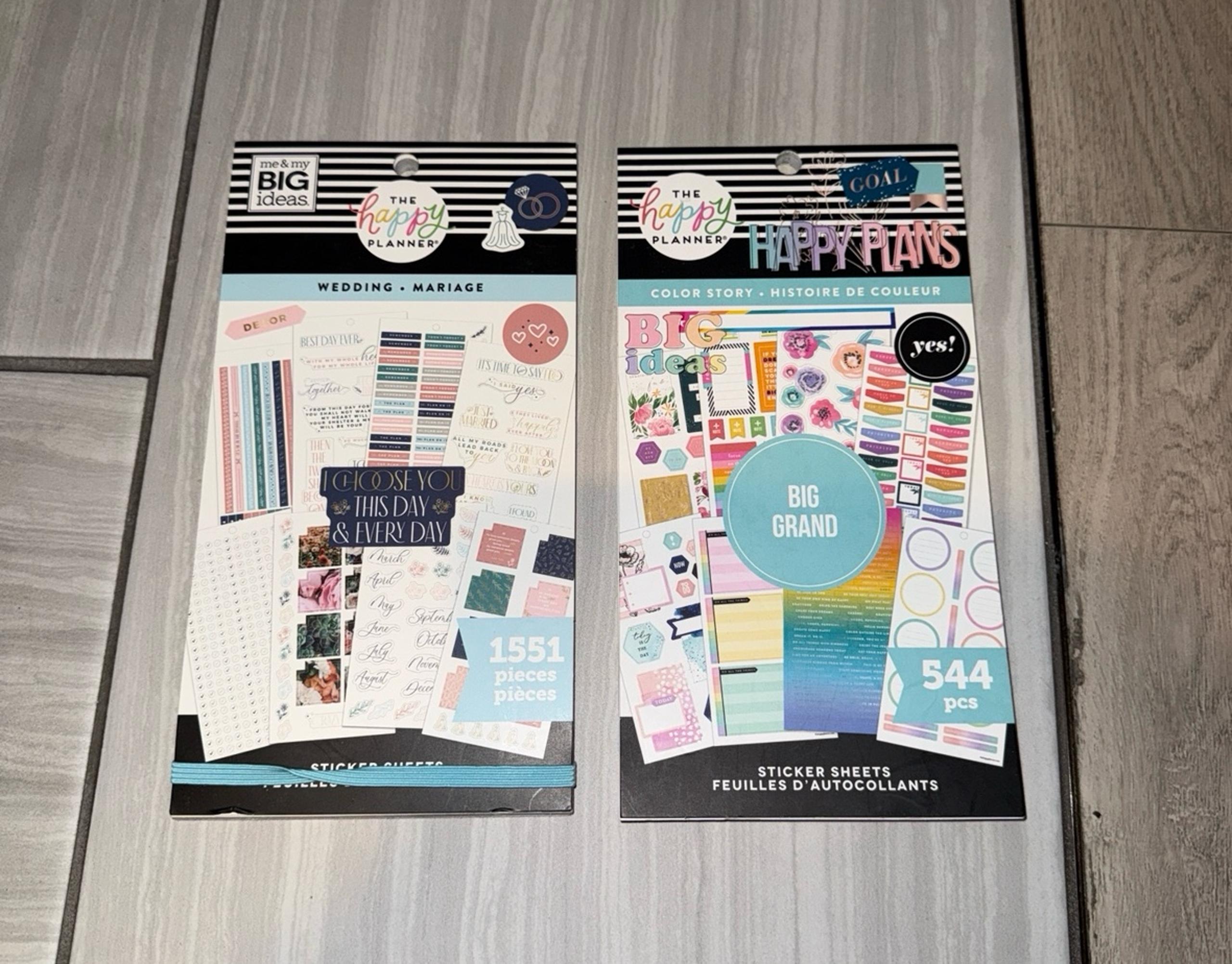 The Happy Planner sticker sheets color story wedding set of 2
