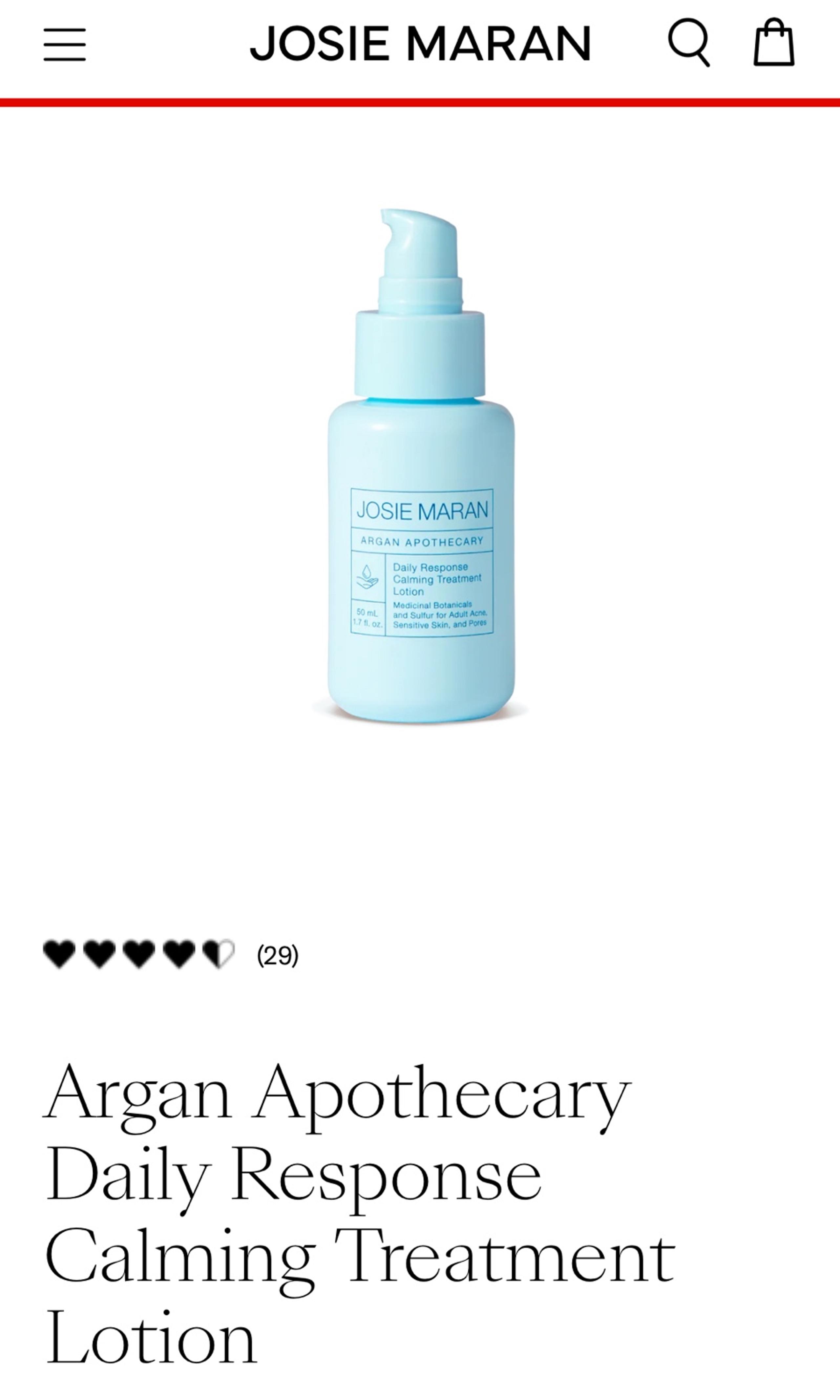 Josie Maran Daily Response Calming Treatment Lotion
