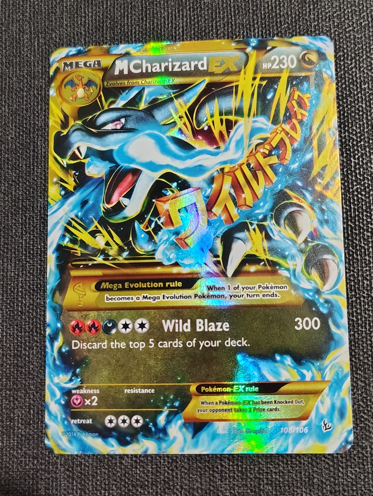 M Mega Charizard X EX Flashfire 108/106 Secret Rare LP Pokemon