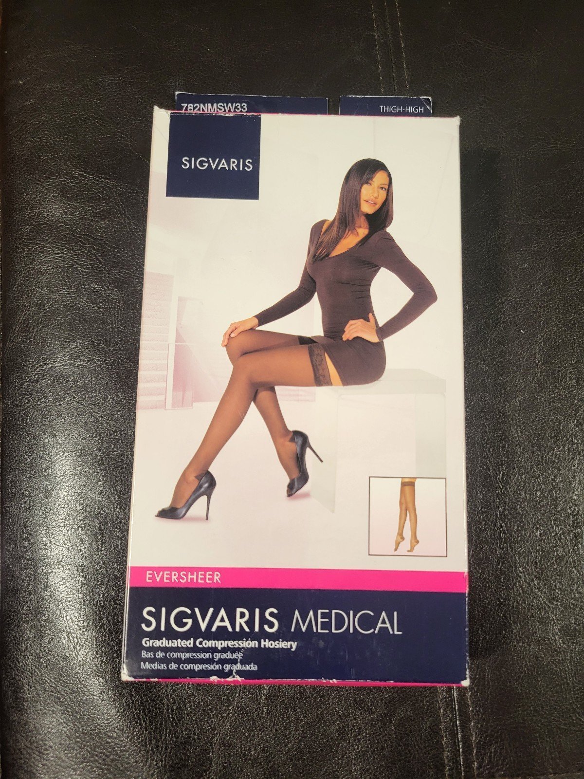 Sigvaris Womens Thigh High Medical Compression Hoisery Natural MS Medium