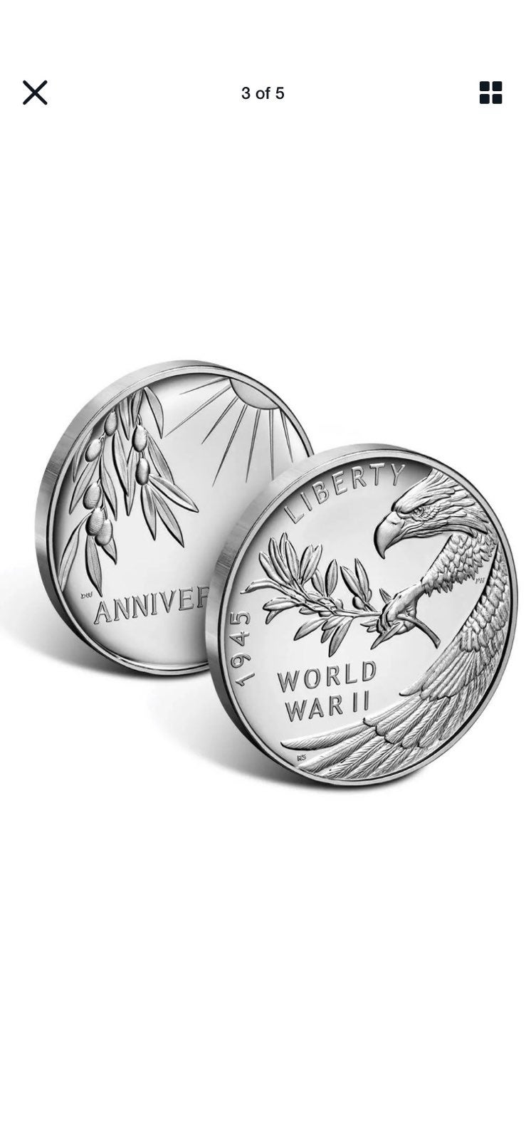 READY TO SHIP!end of world war ii medal