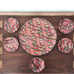 Vtg Asian Paper Mache Serving Tray with (5) Plates