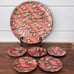 Vtg Asian Paper Mache Serving Tray with (5) Plates