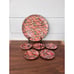 Vtg Asian Paper Mache Serving Tray with (5) Plates