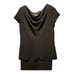 NWT S.L. Fashions black embellished dress cowl neck and short sleeves size 12