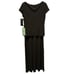 NWT S.L. Fashions black embellished dress cowl neck and short sleeves size 12