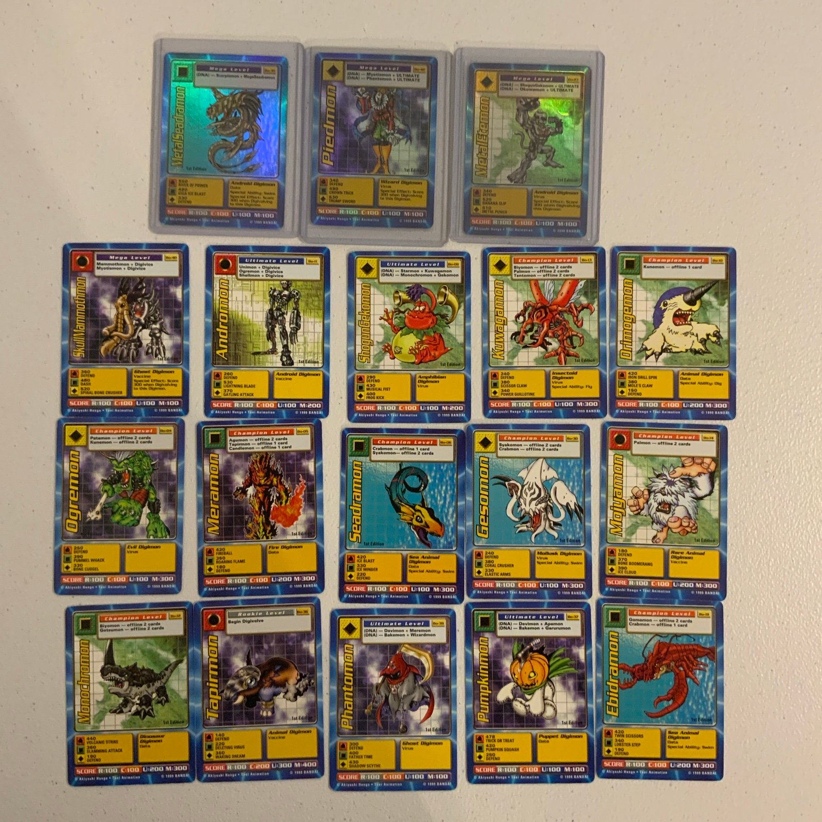 1st Edition Digimon cards 1999 Bandai