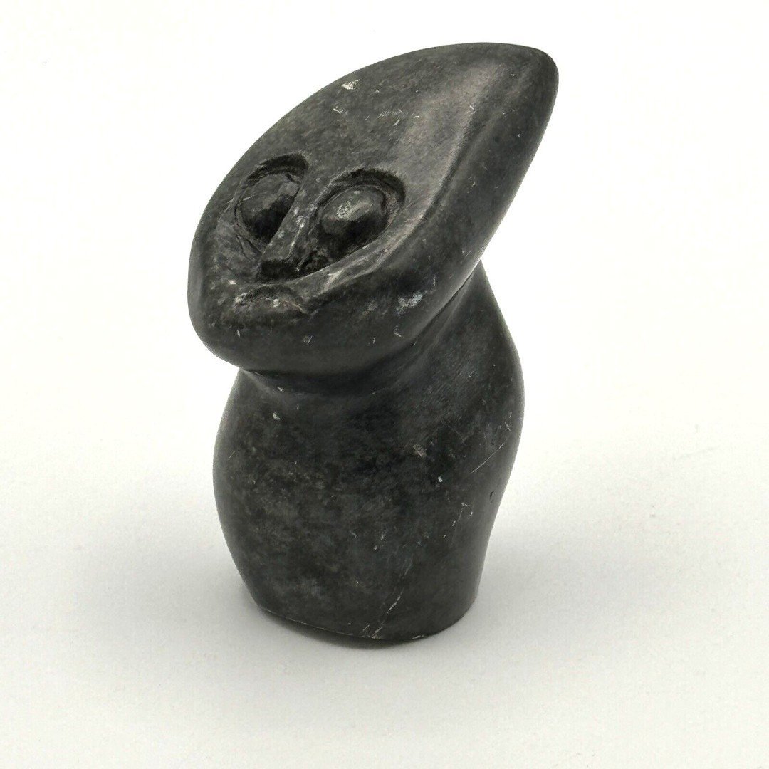 Vintage Carved Soapstone Figurine Singed Maxwell 20 Inuit? African?