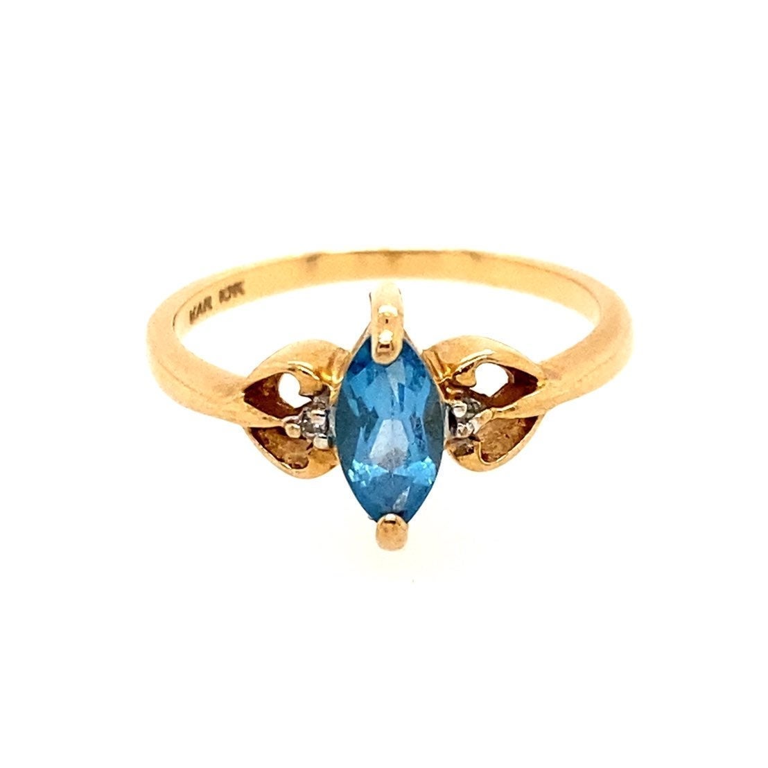 10k Marquis Topaz/Diamond Accent Ring