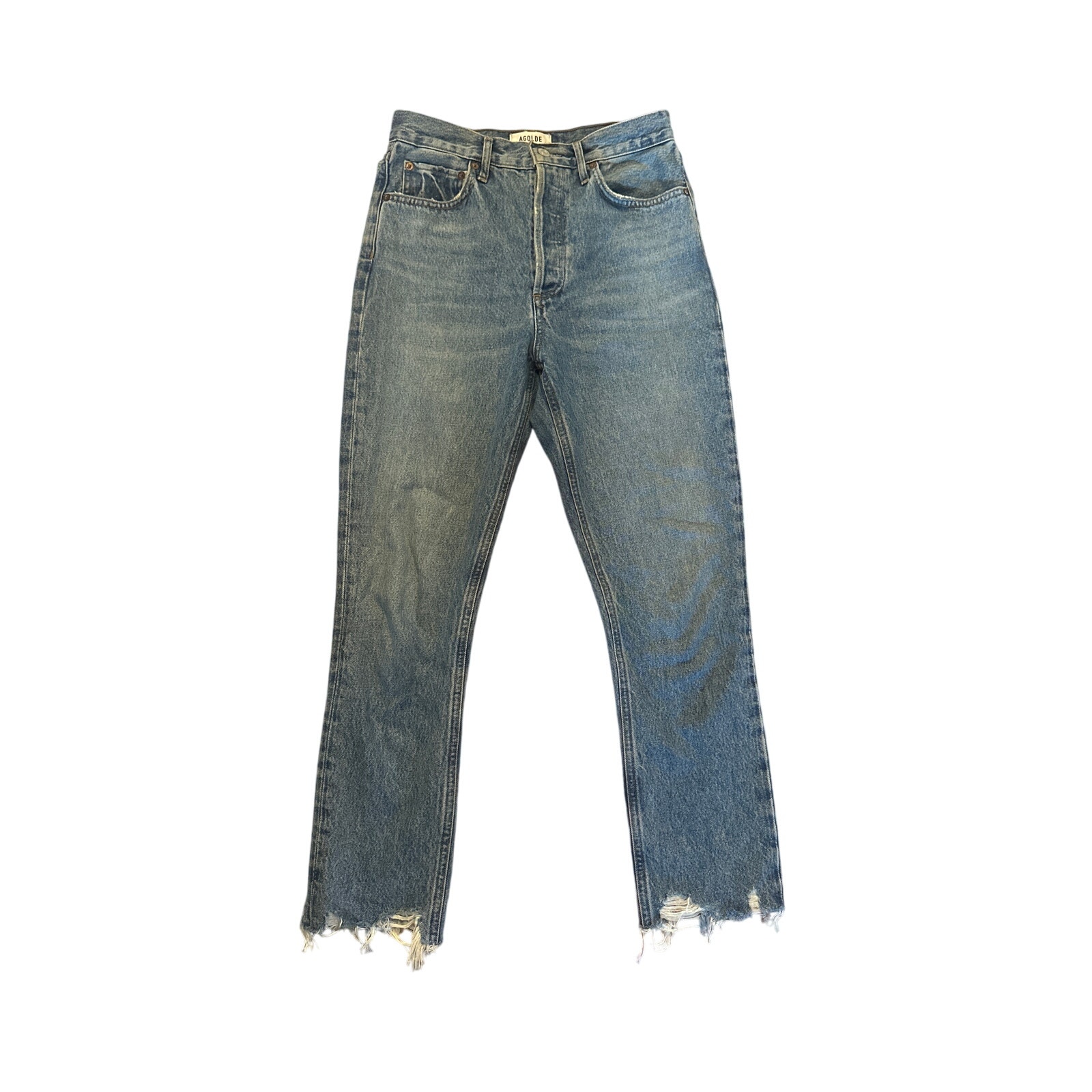Women 26 AGOLDE Los Angeles Riley High Rise Straight Crop Haven Denim Jeans Pant