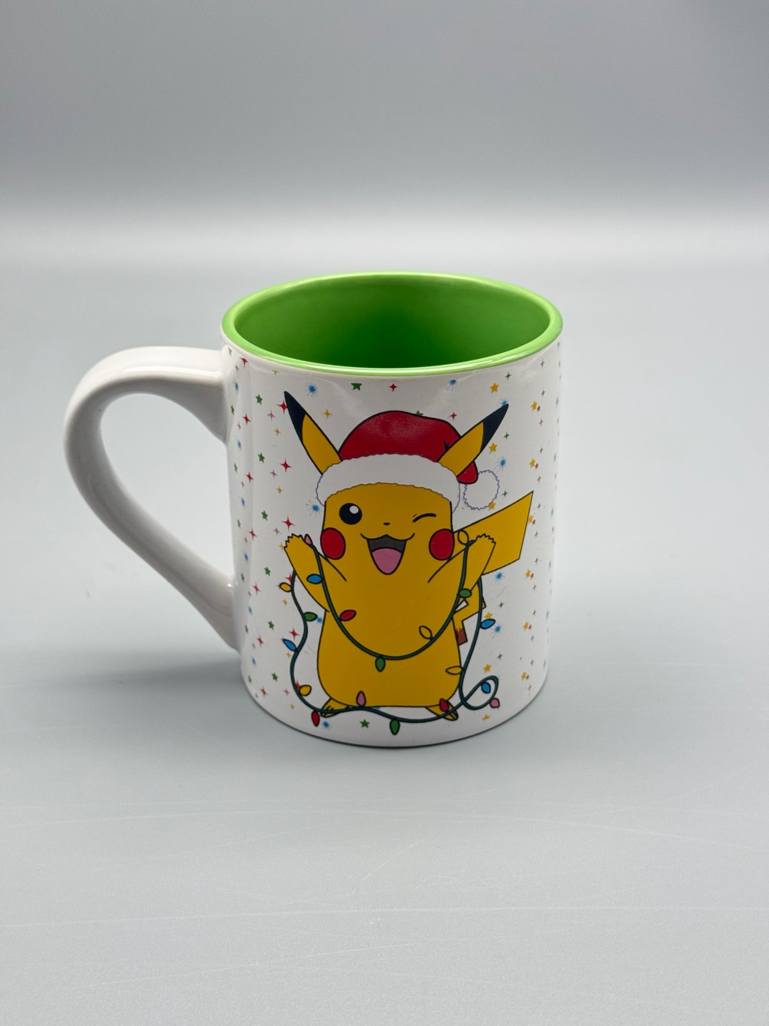 Pokemon Pikachu Holiday Christmas Coffee Mug Cup Santa Hat Lights 2021 14 oz.